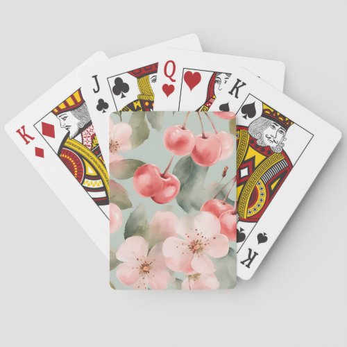 Cherry Blossoms and cherries Spring Art  Poker Cards