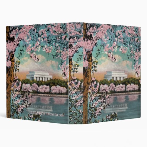 Cherry Blossoms and Lincoln Memorial Binder