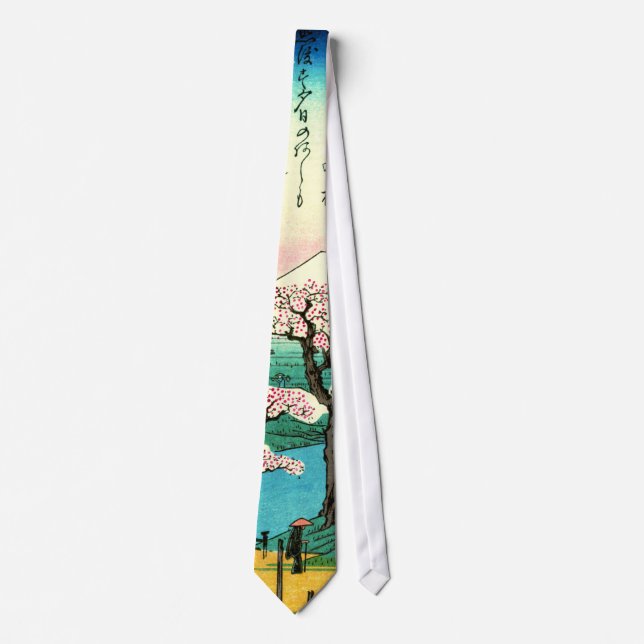 Cherry Blossoms and Mount Fuji 1838 Neck Tie (Front)