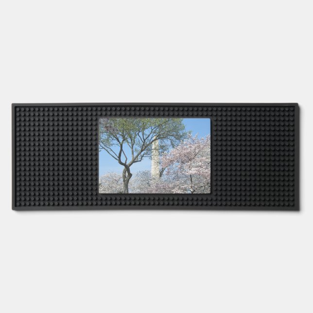 Cherry Blossoms and the Washington Monument in DC Bar Mat (Front)