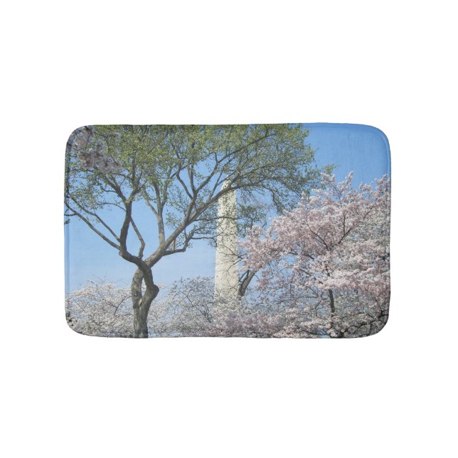 Cherry Blossoms and the Washington Monument in DC Bath Mat (Front)