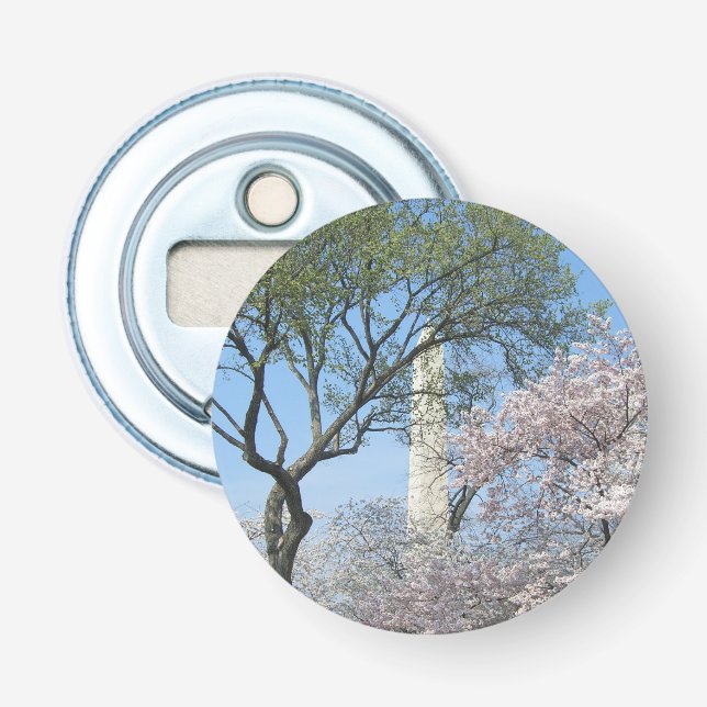 Cherry Blossoms and the Washington Monument in DC Bottle Opener (Front)