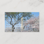 Cherry Blossoms and the Washington Monument in DC Business Card