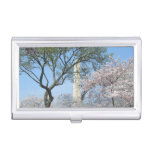 Cherry Blossoms and the Washington Monument in DC Business Card Case