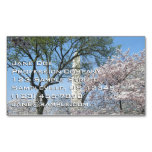 Cherry Blossoms and the Washington Monument in DC Business Card Magnet