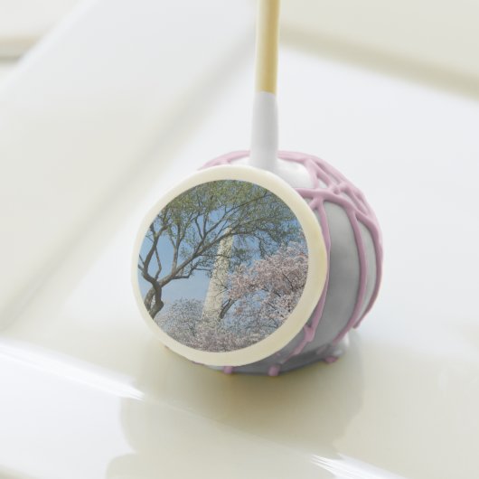 Cherry Blossoms and the Washington Monument in DC Cake Pops (Front Insitu)