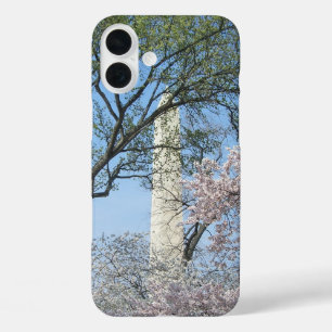 Cherry Blossoms and the Washington Monument in DC iPhone 16 Plus Case