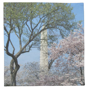 Cherry Blossoms and the Washington Monument in DC Cloth Napkin