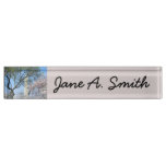 Cherry Blossoms and the Washington Monument in DC Desk Name Plate