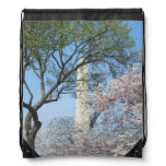 Cherry Blossoms and the Washington Monument in DC Drawstring Bag
