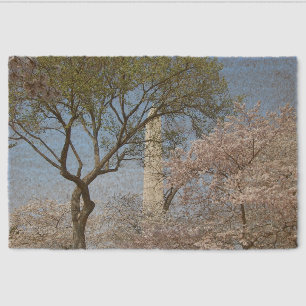 Cherry Blossoms and the Washington Monument in DC Fiber Doormat