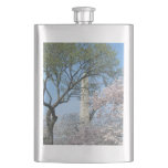 Cherry Blossoms and the Washington Monument in DC Flask