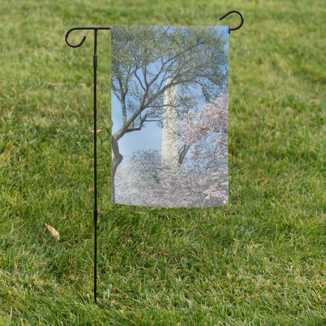 Cherry Blossoms and the Washington Monument in DC Garden Flag (In SItu)