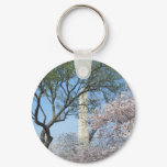 Cherry Blossoms and the Washington Monument in DC Keychain