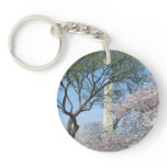 Cherry Blossoms and the Washington Monument in DC Keychain