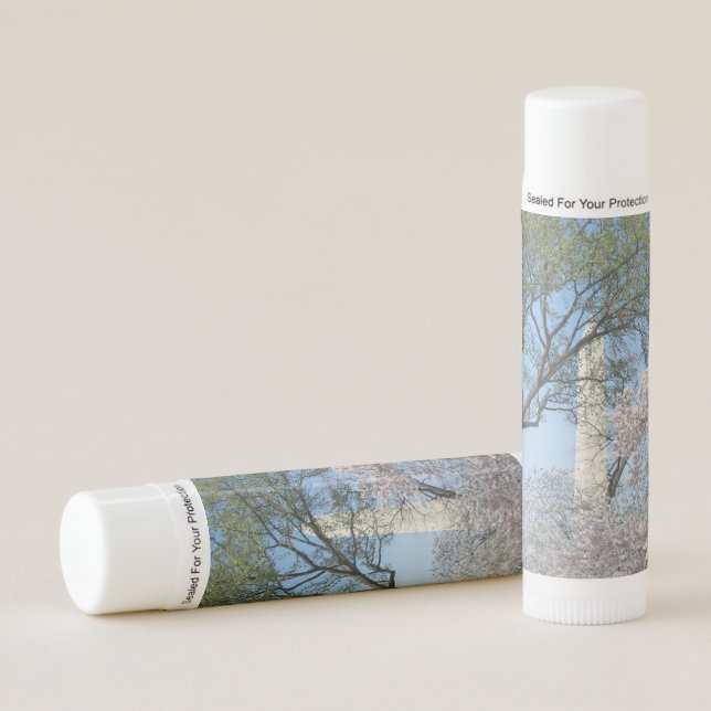 Cherry Blossoms and the Washington Monument in DC Lip Balm (Front)
