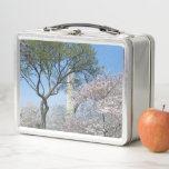 Cherry Blossoms and the Washington Monument in DC Metal Lunch Box