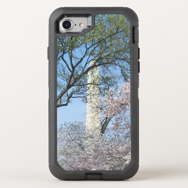 Cherry Blossoms and the Washington Monument in DC Otterbox iPhone Case (Back)