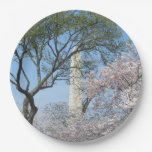Cherry Blossoms and the Washington Monument in DC Paper Plate