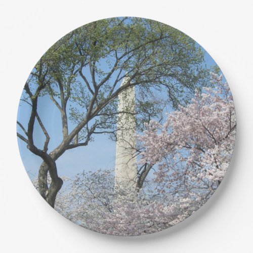 Cherry Blossoms and the Washington Monument in DC Paper Plates