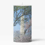 Cherry Blossoms and the Washington Monument in DC Pillar Candle