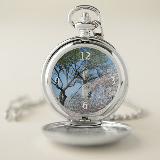Cherry Blossoms and the Washington Monument in DC Pocket Watch (Inside)