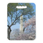 Cherry Blossoms and the Washington Monument in DC Seat Cushion