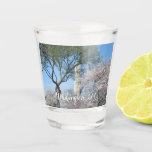 Cherry Blossoms and the Washington Monument in DC Shot Glass