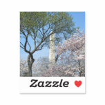 Cherry Blossoms and the Washington Monument in DC Sticker