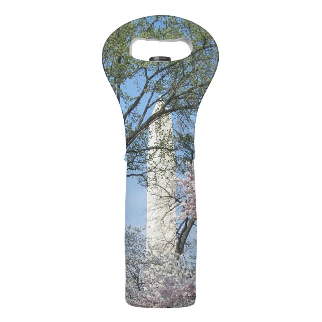 Cherry Blossoms and the Washington Monument in DC Wine Bag (Front)