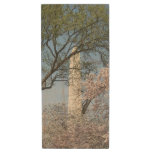 Cherry Blossoms and the Washington Monument in DC Wood Flash Drive