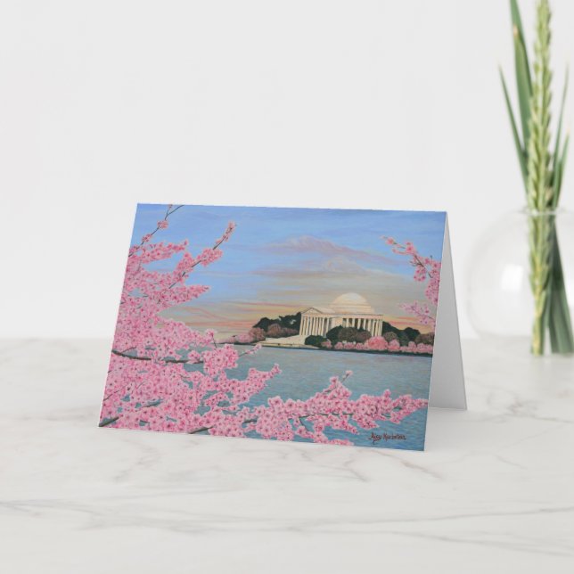 Cherry Blossoms at Sunrise Greeting Card (Front)