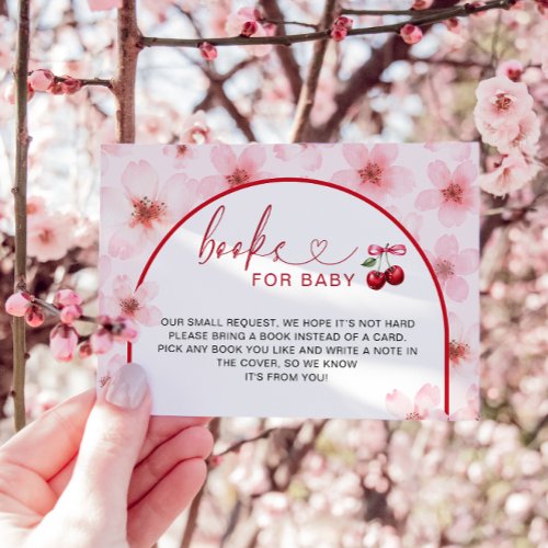 Cherry Blossoms Baby Shower Books For Baby  Enclosure Card