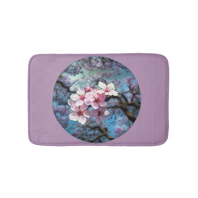 Cherry blossoms bathroom mat (Front)