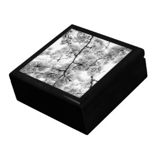 'Cherry Blossoms' Black & White Keepsake Box