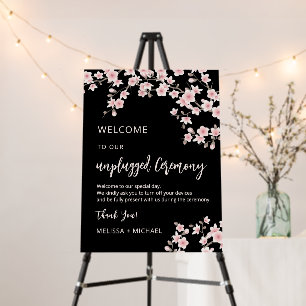 Cherry Blossoms Blush Black Unplugged Ceremony Foam Board