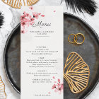 Cherry blossoms blush pink romantic wedding menu