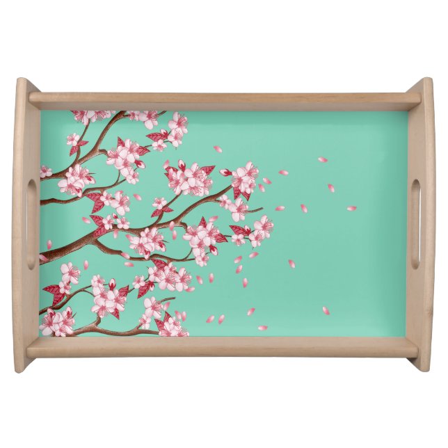 Cherry Blossoms Branches Custom Serving Tray (Front)
