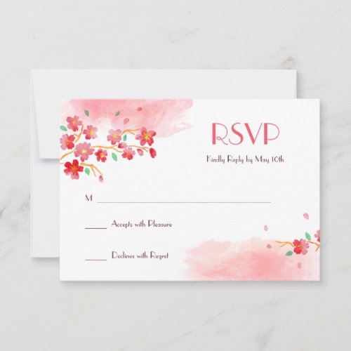 Cherry Blossoms Branches RSVP Card