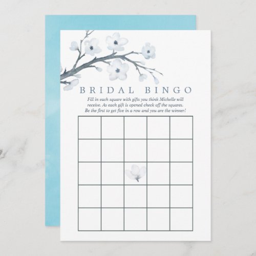 Cherry Blossoms Bridal Shower Bingo Invitation