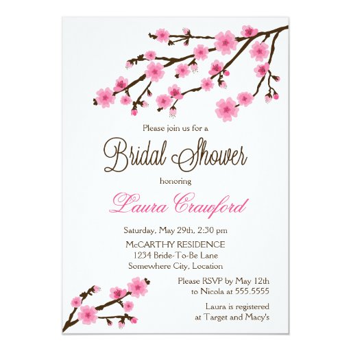 Cherry Blossom Wedding Shower Invitations 10