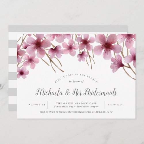 Cherry Blossoms Bridesmaids Brunch Invitation