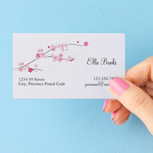 Customizable Cherry Blossoms Business Card