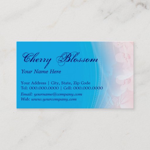 Customizable cherry blossoms ~ bc business card