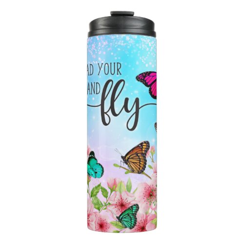 Cherry BlossomsButterflies Thermal Tumbler