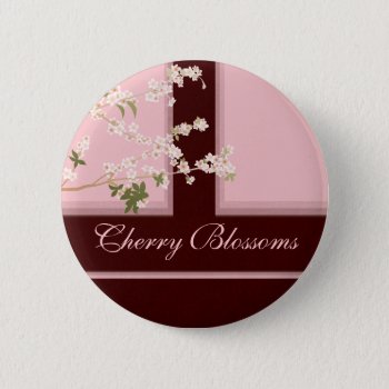Cherry Blossoms Button by Customizables at Zazzle