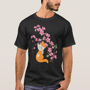 Cherry Blossoms Cat Cherryblossom Japanese Flower T-Shirt