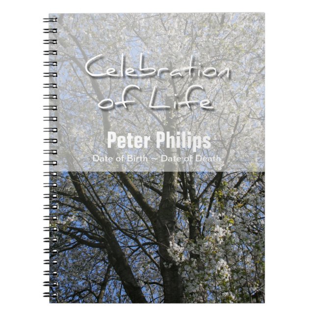 Cherry Blossoms Celebration of Life Guest Book (Front)