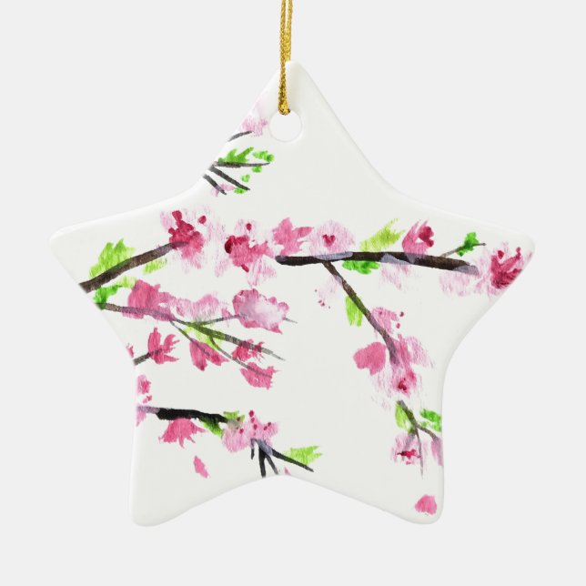 Cherry blossoms ceramic ornament (Front)