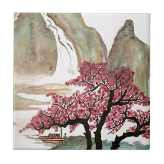 Cherry Blossoms Ceramic Tile